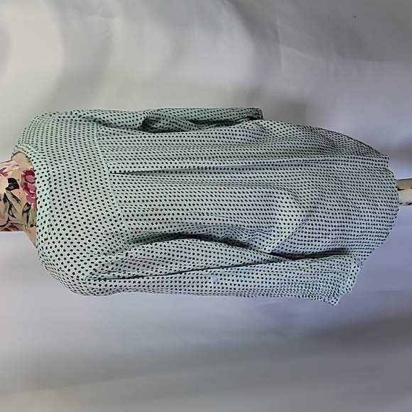 FREE with Purchase IRIS 100% Rayon Floral V Neck Long Sleeve Blouse Teal… - Picture 5 of 7